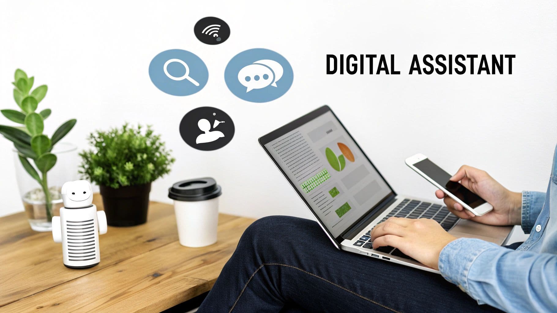 A social media manager using automation tools on a laptop to schedule posts across different platforms.